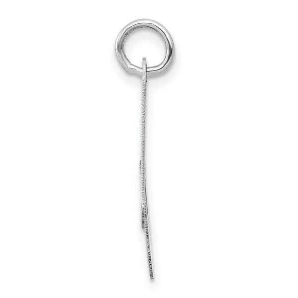 14K White Gold Medium Fancy Script Initial Letter A Charm Pendant