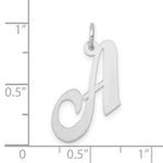 Load image into Gallery viewer, 14K White Gold Medium Fancy Script Initial Letter A Charm Pendant
