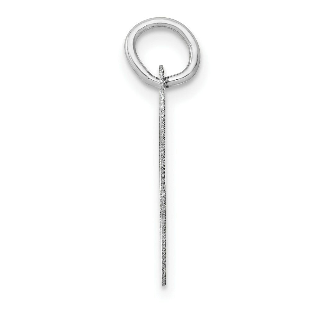 14K White Gold Medium Fancy Script Initial Letter C Charm Pendant