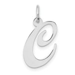 Load image into Gallery viewer, 14K White Gold Medium Fancy Script Initial Letter C Charm Pendant
