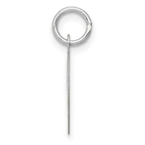 14K White Gold Medium Fancy Script Initial Letter D Charm Pendant