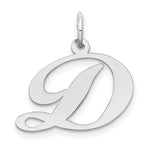Load image into Gallery viewer, 14K White Gold Medium Fancy Script Initial Letter D Charm Pendant
