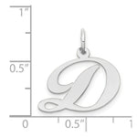 Load image into Gallery viewer, 14K White Gold Medium Fancy Script Initial Letter D Charm Pendant
