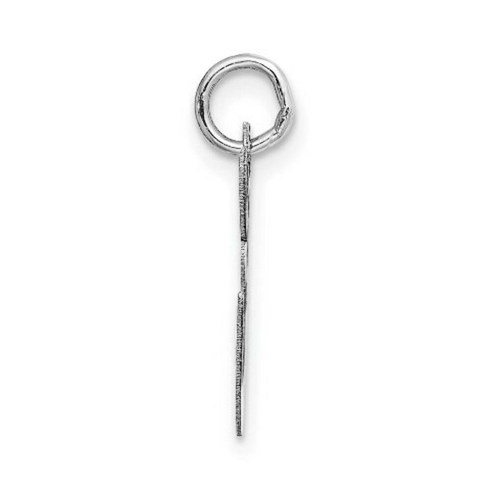 14K White Gold Medium Fancy Script Letter Initial E Charm Pendant