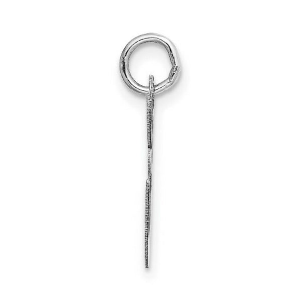 14K White Gold Medium Fancy Script Letter Initial E Charm Pendant
