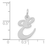 Load image into Gallery viewer, 14K White Gold Medium Fancy Script Letter Initial E Charm Pendant
