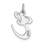 Load image into Gallery viewer, 14K White Gold Medium Fancy Script Letter Initial E Charm Pendant
