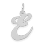 Load image into Gallery viewer, 14K White Gold Medium Fancy Script Letter Initial E Charm Pendant

