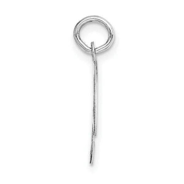 14K White Gold Medium Fancy Script Initial Letter F Charm Pendant