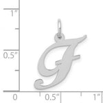 Load image into Gallery viewer, 14K White Gold Medium Fancy Script Initial Letter F Charm Pendant
