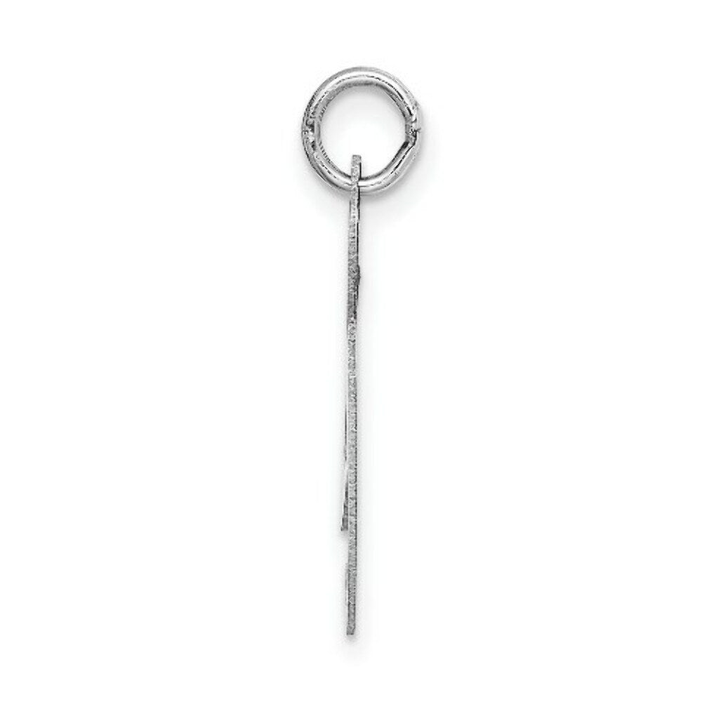 14K White Gold Medium Fancy Script Initial Letter G Charm Pendant