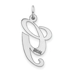 Load image into Gallery viewer, 14K White Gold Medium Fancy Script Initial Letter G Charm Pendant
