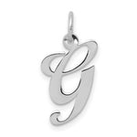 Load image into Gallery viewer, 14K White Gold Medium Fancy Script Initial Letter G Charm Pendant
