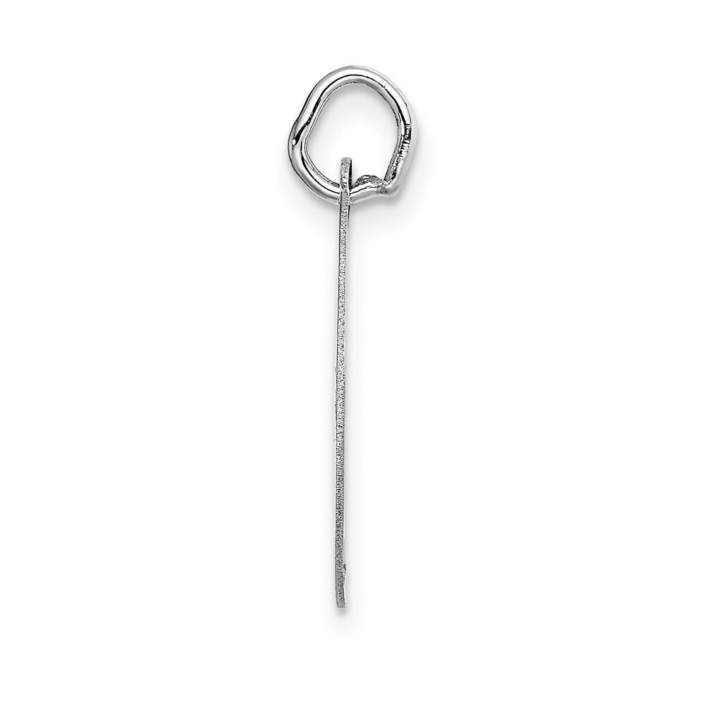 14K White Gold Medium Fancy Script Initial Letter J Charm Pendant