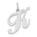 Load image into Gallery viewer, 14K White Gold Medium Fancy Script Initial Letter K Charm Pendant
