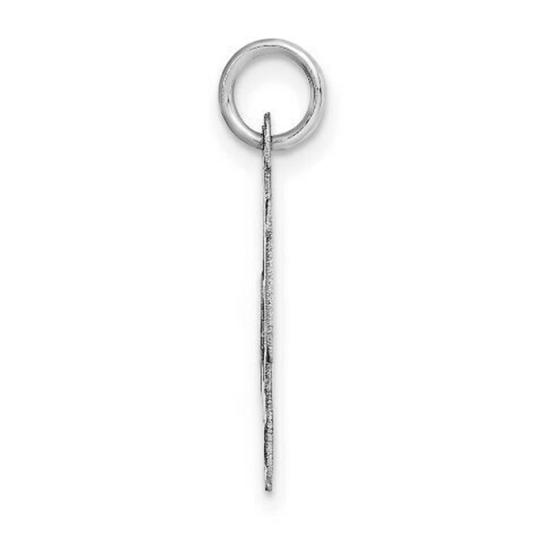 14K White Gold Medium Fancy Script Initial Letter L Charm Pendant