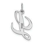 Load image into Gallery viewer, 14K White Gold Medium Fancy Script Initial Letter L Charm Pendant
