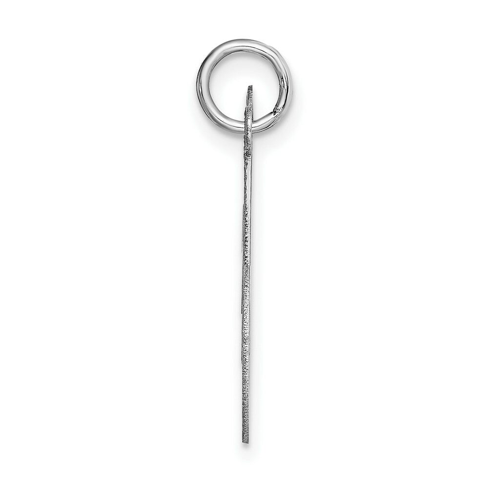 14K White Gold Medium Fancy Script Initial Letter M Charm Pendant