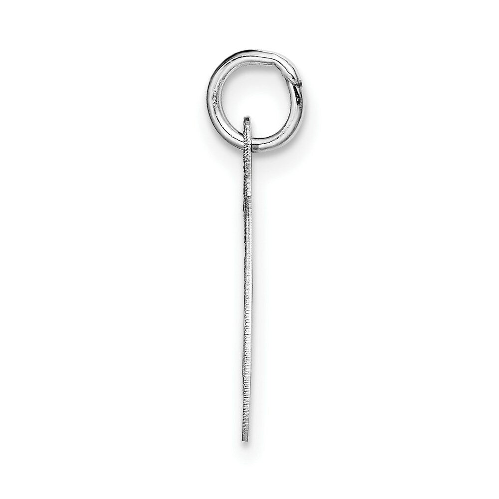 14K White Gold Medium Fancy Script Initial Letter O Charm Pendant