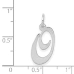 Load image into Gallery viewer, 14K White Gold Medium Fancy Script Initial Letter O Charm Pendant
