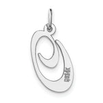 Load image into Gallery viewer, 14K White Gold Medium Fancy Script Initial Letter O Charm Pendant
