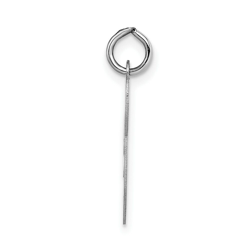 14K White Gold Medium Fancy Script Initial Letter P Charm Pendant