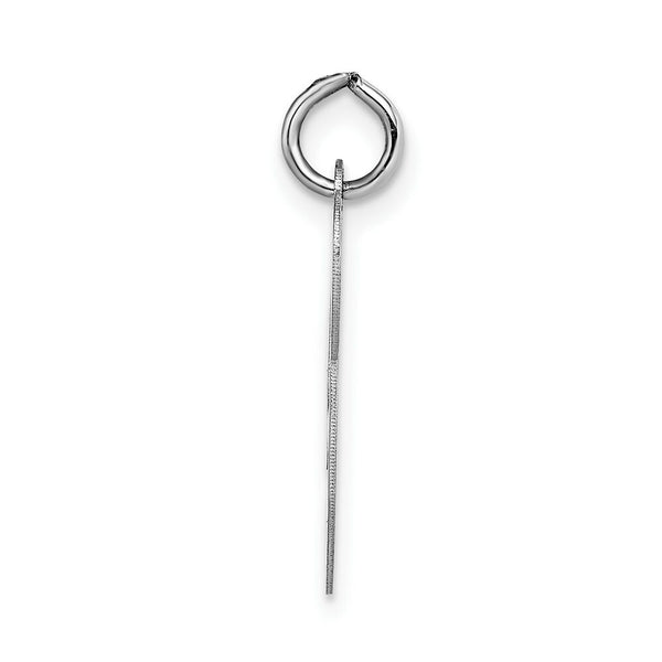 14K White Gold Medium Fancy Script Initial Letter P Charm Pendant