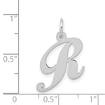Load image into Gallery viewer, 14K White Gold Medium Fancy Script Initial Letter R Charm Pendant
