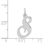 Load image into Gallery viewer, 14K White Gold Medium Fancy Script Initial Letter S Charm Pendant
