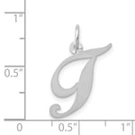 Load image into Gallery viewer, 14K White Gold Medium Fancy Script Initial Letter T Charm Pendant
