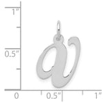 Load image into Gallery viewer, 14K White Gold Medium Fancy Script Initial Letter V Charm Pendant
