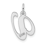 Load image into Gallery viewer, 14K White Gold Medium Fancy Script Initial Letter V Charm Pendant
