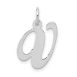 Load image into Gallery viewer, 14K White Gold Medium Fancy Script Initial Letter V Charm Pendant
