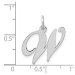 Load image into Gallery viewer, 14K White Gold Medium Fancy Script Initial Letter W Charm Pendant
