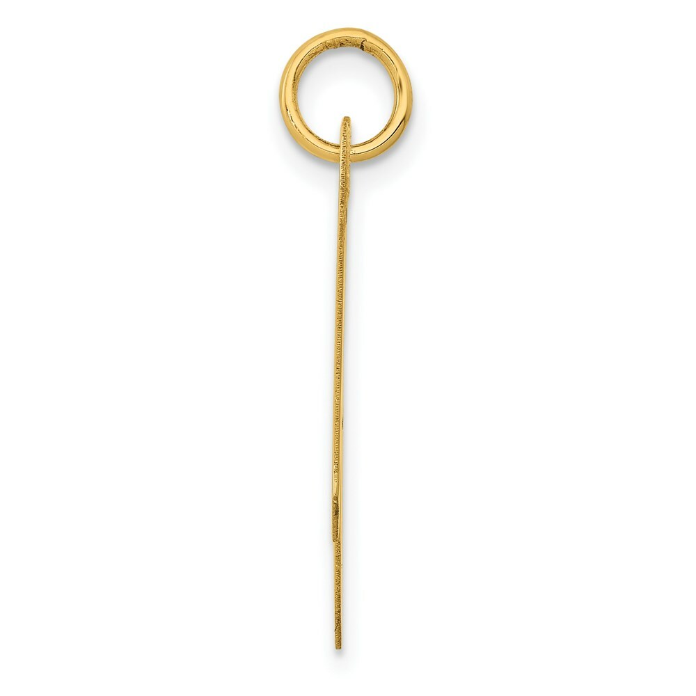 14K Yellow Gold Large Fancy Script Initial Letter A Charm Pendant
