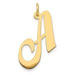 Load image into Gallery viewer, 14K Yellow Gold Large Fancy Script Initial Letter A Charm Pendant
