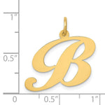 Load image into Gallery viewer, 14K Yellow Gold Large Fancy Script Initial Letter B Charm Pendant

