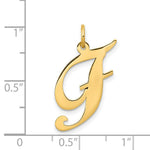 Load image into Gallery viewer, 14K Yellow Gold Large Fancy Script Initial Letter F Charm Pendant
