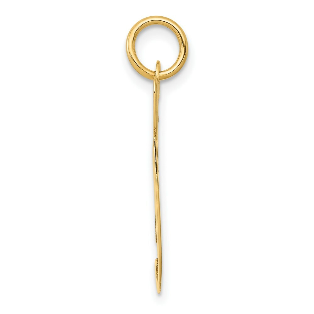 14K Yellow Gold Large Fancy Script Initial Letter G Charm Pendant