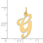 Load image into Gallery viewer, 14K Yellow Gold Large Fancy Script Initial Letter G Charm Pendant
