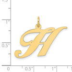 Load image into Gallery viewer, 14K Yellow Gold Large Fancy Script Initial Letter H Charm Pendant
