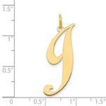 Load image into Gallery viewer, 14K Yellow Gold Large Fancy Script Initial Letter J Charm Pendant
