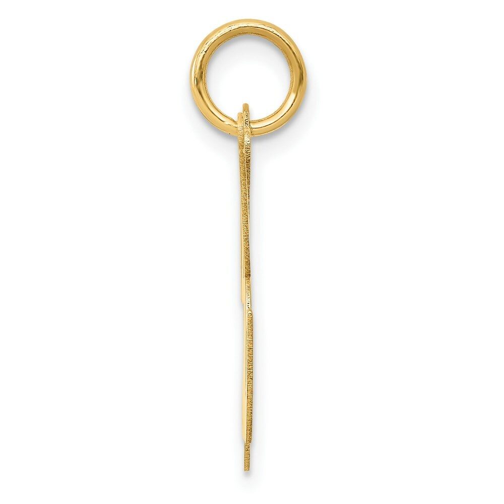 14K Yellow Gold Large Fancy Script Initial Letter K Charm Pendant