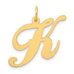 Load image into Gallery viewer, 14K Yellow Gold Large Fancy Script Initial Letter K Charm Pendant
