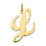 Load image into Gallery viewer, 14K Yellow Gold Large Fancy Script Initial Letter L Charm Pendant
