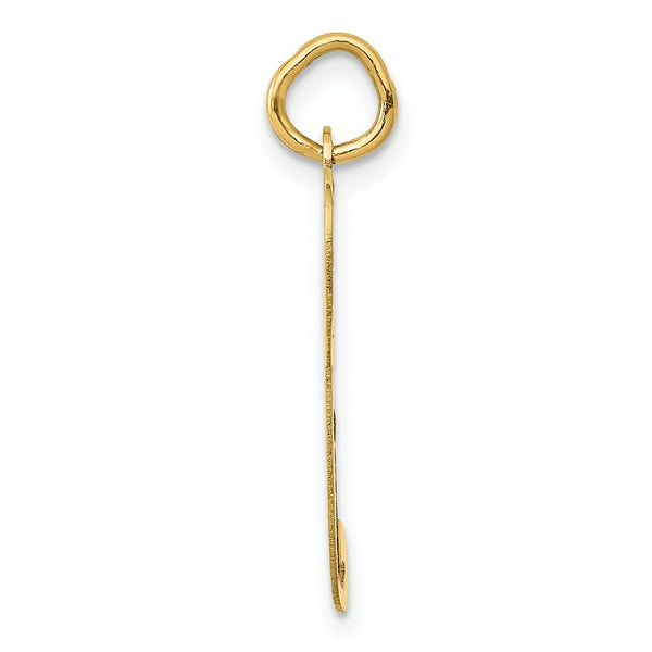 14K Yellow Gold Large Fancy Script Initial Letter P Charm Pendant