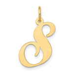 Load image into Gallery viewer, 14K Yellow Gold Large Fancy Script Initial Letter S Charm Pendant
