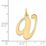 Load image into Gallery viewer, 14K Yellow Gold Large Fancy Script Initial Letter V Charm Pendant
