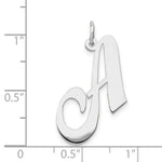 Load image into Gallery viewer, 14K White Gold Large Fancy Script Initial Letter A Charm Pendant
