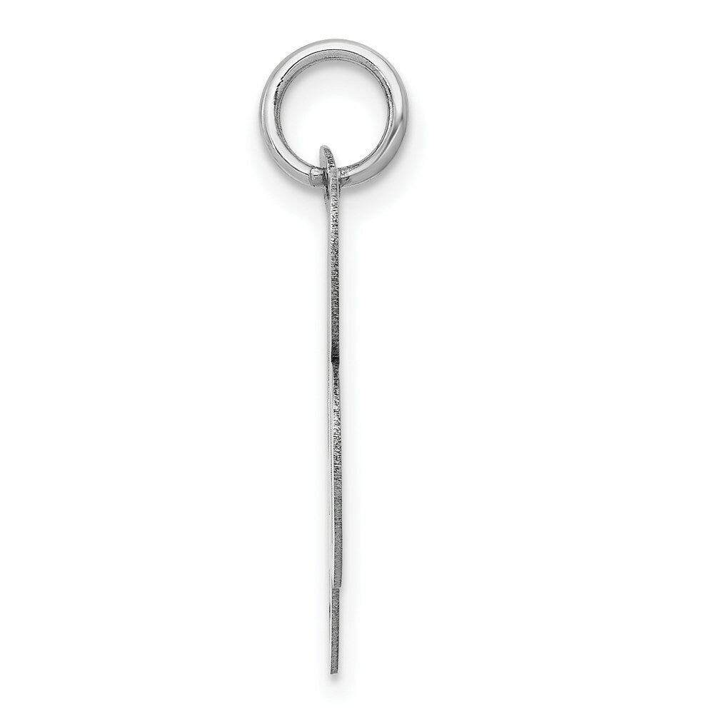 14K White Gold Large Fancy Script Initial Letter B Charm Pendant